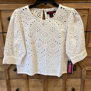 NWT Rock & Roll eyelet blouse